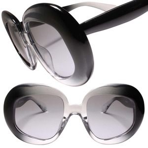 Stunning Exaggerated Oversized Bold Frame Black Womens Sunglasses